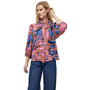 Minus Dames Talia Blouse, Magenta Bloemenprint, 8