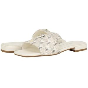 GUESS Dames getemde platte sandaal, 6.5 M US, Ivoor Multi, 37 EU