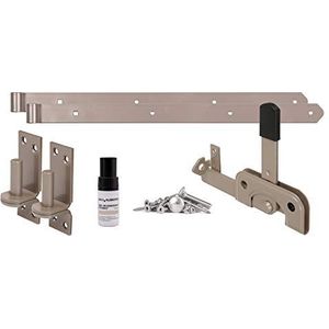Alberts 302047 DURAVIS® Beslagassortiment | voor dubbele of enkele poorten | in drie kleuruitvoeringen | parelbeige RAL 1035 dubbelzijdige coating