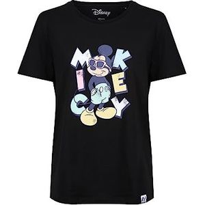 Disney Mickey Cool Pastel T-shirt - zwart, maat: XL - officieel gelicentieerde vintage stijl, gedrukt in het Verenigd Koninkrijk, ethisch afkomstig, Zwart, XL