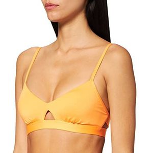 Seafolly Women's Hybrid Bralette Bikini Top Swimsuit with Center Keyhole Detail, Active Cantaloupe, 2 US