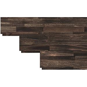 Interbuild Acaciahouten wandpanelen, 0,9 m², espresso, eenvoudige installatie van Shiplap voor functie-muren en doe-het-zelfprojecten in woonkamer, slaapkamer, keuken, wandbekleding, entree, set van 5