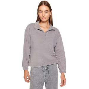 Trendyol Dames Gray Rits Gedetailleerd Fleece Gebreide Sweatshirt, M