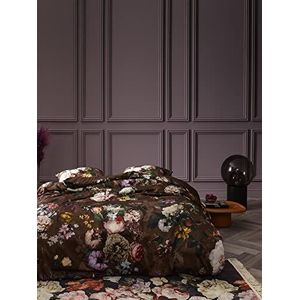 ESSENZA Beddengoed Fleur bloemen katoensatijn chocolade, 200x200 + 2x 80x80 cm, 401055-100DE-048