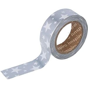 Masking Tape Washi Folie Sterren Zilver 15 mm x 10 m Serie Metaal