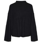 PIECES - Trui - Zwart - Geribbeld Gebreid - Losse Pasvorm - Lange Mouw