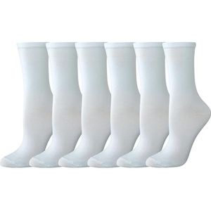 Amazon Essentials vrouwen 6-Pack Casual bemanning sok,Kleur: wit,Shoe Size: 8 to 12