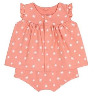 Petit Bateau 2-delige set voor meisjes, Abrikoos/Malvavisco, 12 Maanden