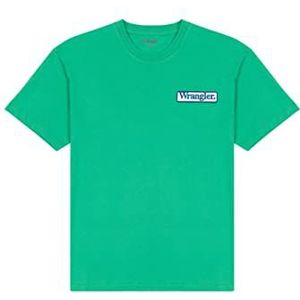 Wrangler Heren Logo Tee T-shirt, Leprechaun Green, Small, groen, S