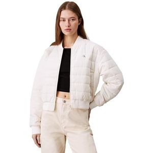 Calvin Klein Jeans Gewatteerde bomberjack voor dames, Ivoor, XS