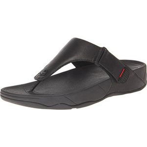 Fitflop Heren Trakk II teen post lederen open sandalen, zwart (all black 090), 38 EU