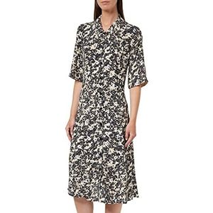 Noa Noa Dames BellaNN Dress, Print Zwart/Wit/Beige, 40, Print zwart/wit/beige, 40