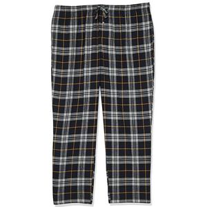 Amazon Essentials Men's Flanellen pyjamabroek (verkrijgbaar in grote en lange maten), Zwart Geel Plaid, XL