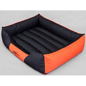 HOBBYDOG Cordura Comfort Hondenbed, 3X-Large, Zwart/Oranje