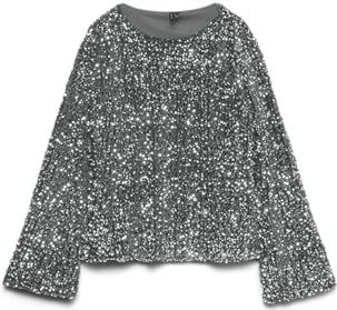 VERO MODA Blouse 'VMBELLA'  grijs / zilver