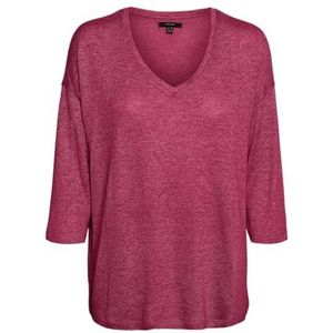 VERO MODA CURVE VMCBRIANNA 3/4 V-NK Trui Boo REP CUR, Fuchsia Purple/Detail: melange, S Grote maten