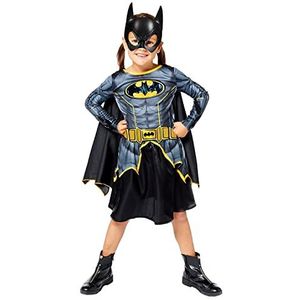 Amscan - Kinderkostuum Batgirl, jurk met cape, 3D-masker, 100% gerecyclede materialen, super heroes, themafeest, carnaval