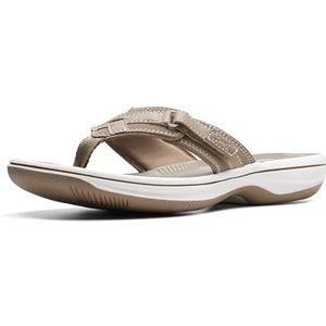 Clarks Breeze Sea dames Teenslipper Teenslipper, taupe synthetisch , 40 EU
