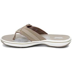 Clarks Breeze Sea dames Teenslipper Teenslipper, taupe synthetisch , 40 EU