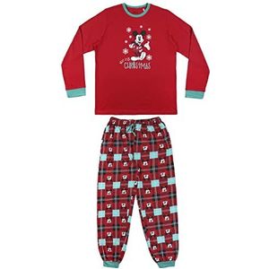 CERDÁ LIFE'S LITTLE MOMENTS Mickey Mouse-pyjama voor heren, kerstspel, 100% katoen, officieel Disney-gelicentieerd product, rood, normaal