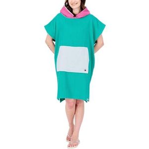 Badjas - Turquoise - Met Kangoeroezak en Binnenzak - Korte Mouwen