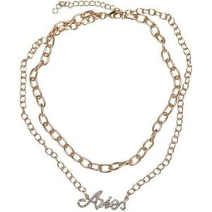 Urban Classics Uniseks halsketting Diamond Zodiac gouden necklace, kleur aries, maat één maat