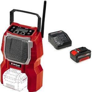Einhell accu radio TE-CS 18 Li BT Solo Power X-Change (18V, 10 W luidspreker, Bluetooth, zonder accu en oplader) & Origineel Einhell Power X-Change startkit voor batterijen en laders (18 V,)