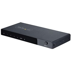 StarTech.com 4-Port 8K HDMI Switch, HDMI 2.1 Switcher 4K 120Hz/8K 60Hz, HDMI Videoschakelaar 4 In 1 Out, Automatisch/Handmatig Schakelen, Inc. Power Adapter en Afstandsbediening (4PORT-8K-HDMI-SWITCH)
