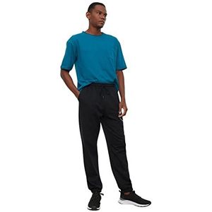 Trendyol Heren Man Normale Taille Relaxed Joggingbroek, Zwart, XL