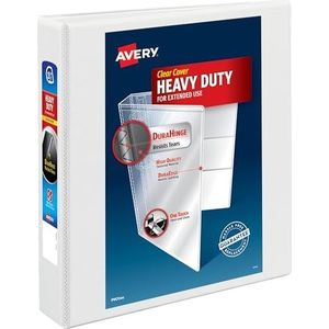 Avery Heavy Duty kijkmappen One Touch schuine ringen, 275-375 vellen capaciteit 12 stuks 1,5 inch wit