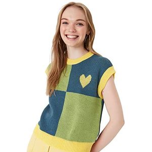 TRENDYOL Dames Crop Knitwear Sweater, blauw, M, blauw, M