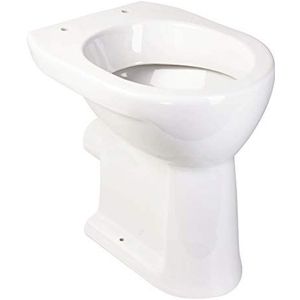 'aquaSu® 02582 9 Staande wc +6 cm, verhoogd toilet + 6 cm, staand toilet, verhoogd toilet, voor grote mensen en voor senioren, hygiënische vlakspoeler, horizontale afvoer