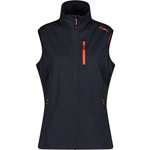 CMP Dames Lichtgewicht Softshell-vest voor dames met vaste capuchon - 39a5086 Sportvest, Antraciet, 56