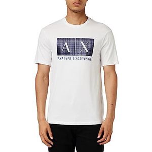 Armani Exchange Heren Regular Fit Ax Box Logo Tee T-shirt, wit, XXL