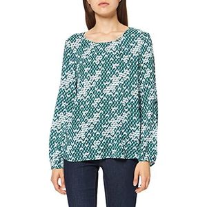 Gerry Weber Dames blouseshirt EcoVero lange mouwen patroon, groen opdruk, 36