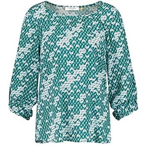 Gerry Weber Dames blouseshirt EcoVero lange mouwen patroon, groen opdruk, 36