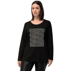 Ulla Popken T-shirt voor dames, zwart, 54/56 NL