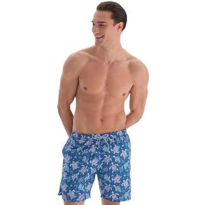 Dagi Heren bedrukte zwemshorts, turquoise, M