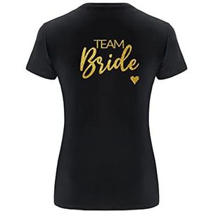 ERT GROUP Origineel en officieel gelicenseerd door Babaco zwart t-shirt voor dames, patroon Team Bride 003, dubbelzijdige overdruk, maat S