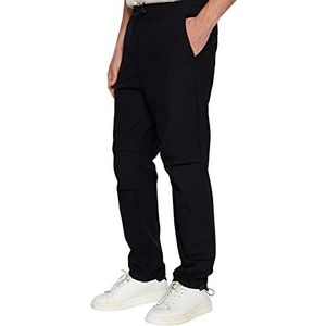 Trendyol Heren Herren Gerade Jogger Normale Taille Hose Shorts, Zwart, M