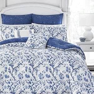 Laura Ashley Elise Bonus Comforter Set, Full/Queen, Blue