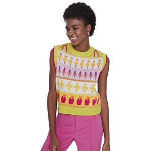 TRENDYOL Dames Fruit patroon Knitwear Sweater, geel, M, geel, M