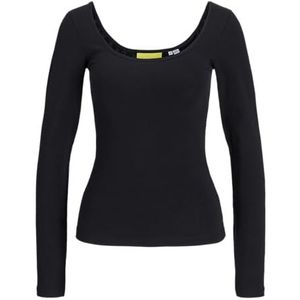 JACK & JONES Jxgigi STR Ls Wide Neck Tee JRS Noos Damesshirt met lange mouwen, zwart, XL