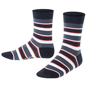 FALKE Unisex kinderen Mixed Stripe sokken katoen grijs blauw vele andere kleuren versterkte kindersokken met patroon ademend dun met strepen en ringen 1 paar, blauw (marine 6120), 39/42 EU