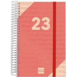 Finocam - Kalender 2023 Spiral Year 1 dag pagina januari 2023 - december 2023 (12 maanden) Katalaans-rood