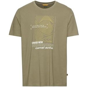 Camel Active - T-Shirt - Donkergroen - Gemaakt van Biologisch Katoen