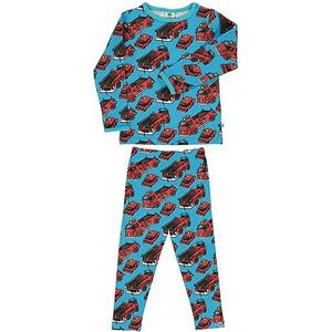 T-shirt, lange mouwen en legging, Firetruck, ocean blue, 86