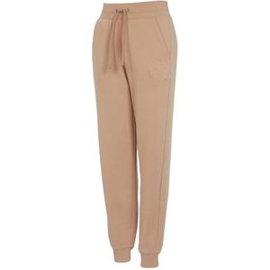 Emporio Armani Damesbroek met manchetten, fuzzy fleece sweatpants, Hazel Brown, XS