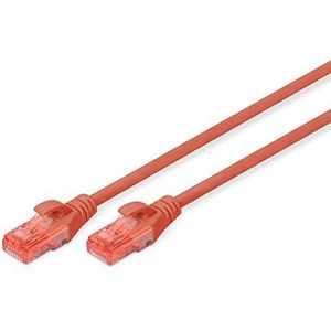 DIGITUS LAN kabel Cat 6 - 1m - RJ45 netwerkkabel - UTP niet afgeschermd - Compatibel met Cat-6A & Cat-5e - Rood