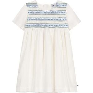 Petit Bateau Jurk met korte mouwen voor meisjes, Wit, 3 jaar
